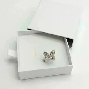 Gorgeous butterfly pink colored stone adjustable top ring